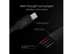 Kabel GCmatte USB-C Flach 25 cm mit schneller Ladeunterstützung