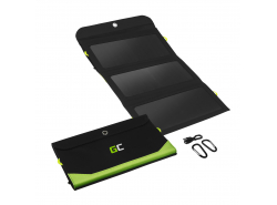 Cargador solar Green Cell GC SolarCharge 21W - Panel solar con función Powerbank de 10000 mAh USB-C Power Delivery 18W USB-A QC