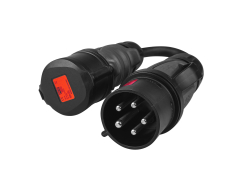 Green Cell Adaptador Rojo CEE Corriente Fuerte 16A 400V 5P a Rojo CEE 32A 5P IP44 5x2.5 mm2