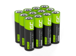 12x Pilas Recargables AA R6 2000mAh Ni-MH Baterías precargadas Green Cell