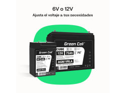 AGM Batería Gel de plomo 12V 10Ah Recargable Green Cell para fotovoltaica y ecosonda