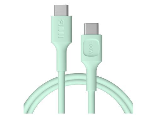 Cable USB-C 1,2m 100W Greencell PowerFlex Carga Rápida PD Mint Green