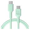 Cable USB-C 1,2m 100W Greencell PowerFlex Carga Rápida PD Mint Green